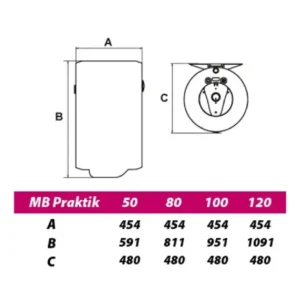 METALAC Hydra MB 100 E2I tehnički crtež