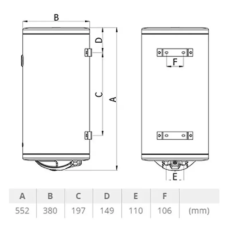 TERMORAD BTCR 30 l 125487 tehnički crtež
