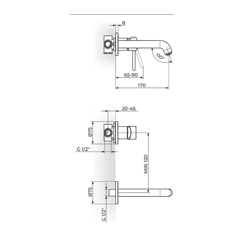 Rosan Zerro JZ31401 slavina za lavabo ugradna hrom