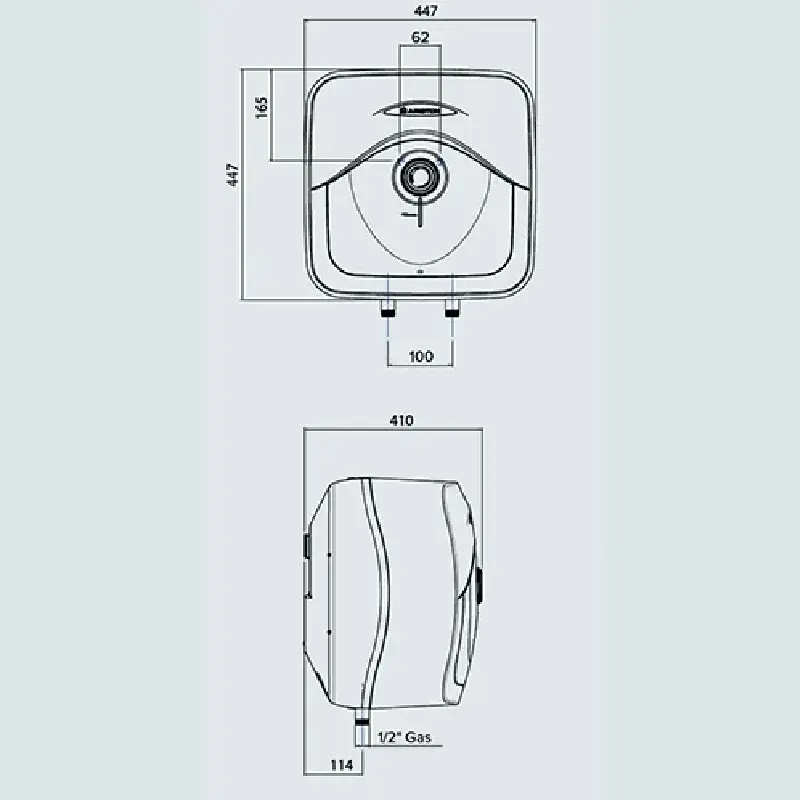 ARISTON Andris RS bojler 30 l tehnički crtež RS30/3