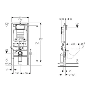 GEBERIT Duofix Sigma 111.311.00.6 tehnički crtež