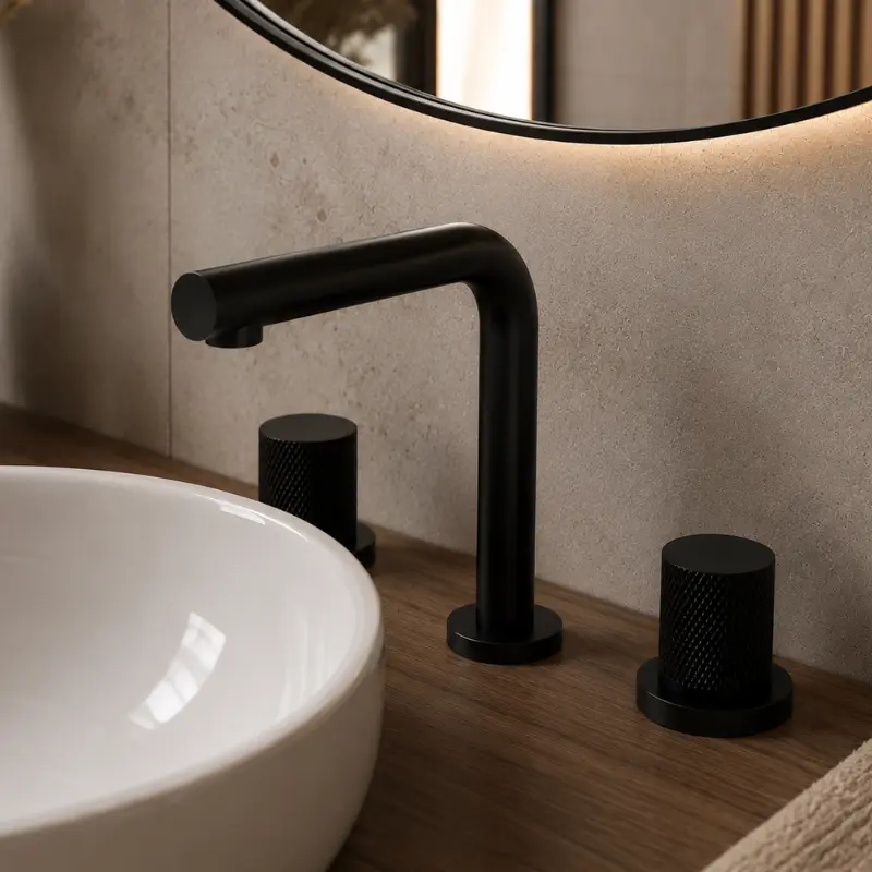 Rosan S2 Black slavina za lavabo visoka dvoručna