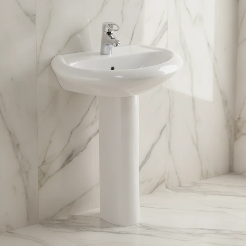 Keramika Leskovac Viktorija 600 zidni lavabo 61,5 × 49 cm beli (KL-600)