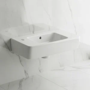 Geberit Selnova Compact mali zidni lavabo sa otvorom za slavinu levo 45 × 25 cm beli (500.319.01.1)