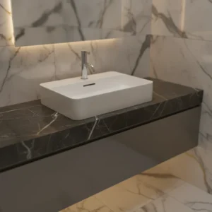 LAUFEN VAL 10282 beli zidni lavabo 55 × 42 cm sa centralnim otvorom za slavinu i prelivom