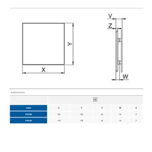 AWENTA PTB100 tehnicki crtez dimenzije
