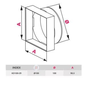 AWENTA KO100 29 tehnicki crtez dimenzije