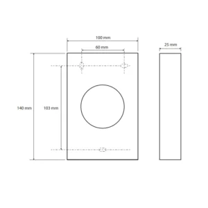 Tehnički crtež BEMETA Hotel dispenzer higijenskih kesica 101403031 dimenzije 10 × 14 × 2.5 cm