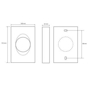 Tehnički crtež BEMETA Hotel dispenzer higijenskih kesica hrom 101403032 dimenzije 10 × 13.5 × 2.5 cm