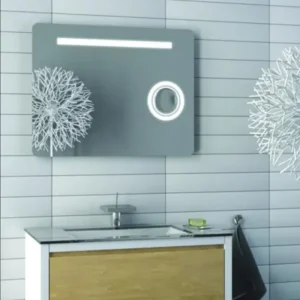 DUBIEL VITRUM Nevada I ogledalo 85 × 65 cm 5905241002347 sa LED osvetljenjem, 3× uveličavajućim ogledalom i mat trakom