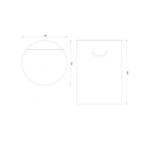 Tehnički prikaz MINOTTI bambus korpe za veš C-07-530B, prečnik 40 cm, visina 60 cm