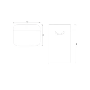 Tehnički prikaz MINOTTI bambus korpe za veš C-07-050B, širina 40 cm, dubina 30 cm, visina 60 cm