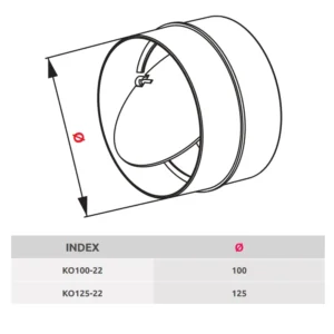 AWENTA KO100 22 tehnicki crtez dimenzije