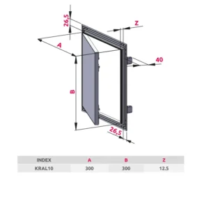 AWENTA KRAL10 tehnicki crtez dimenzije 30x30