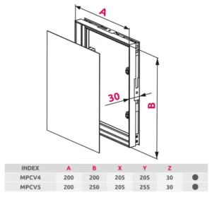 AWENTA MPCV4 tehnicki crtez dimenzije 20x20