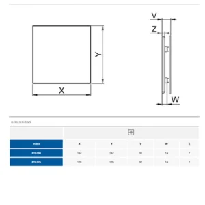 AWENTA PTG100 tehnicki crtez dimenzije