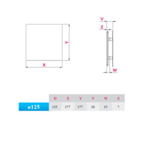 AWENTA PTI125 tehnicki crtez dimenzije