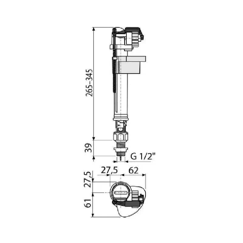 ALCA PLAST A18-1/2" tehnički crtež