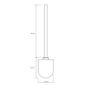 BEMETA Neo rezervna WC četka crna 131567031c tehnički crtež Tehnički crtež BEMETA Neo rezervna WC četka crna 131567031c dimenzije 7.5 × 34.5 × 7.5 cm