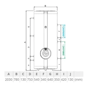TERMORAD BT500-2 tehnički crtež