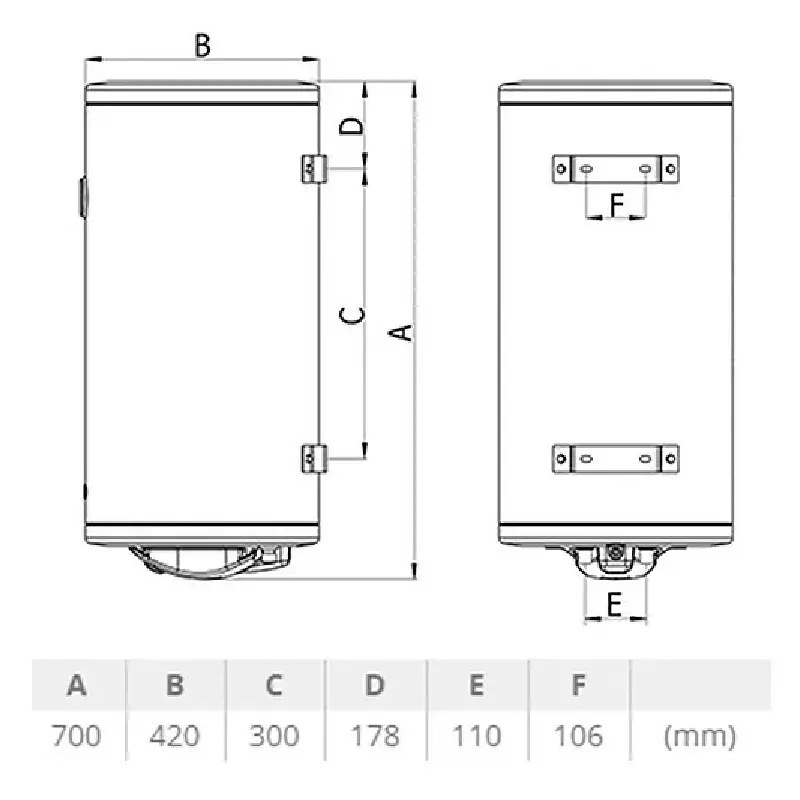 TERMORAD BT 60 l 106000 tehnički crtež