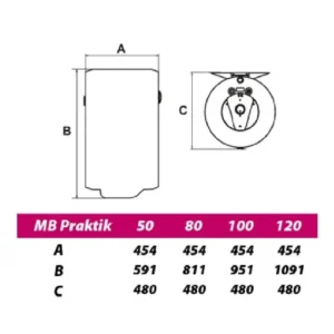 METALAC Hydra MB 80 E2I tehnički crtež