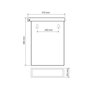 Tehnički crtež BEMETA Hotel kanta za otpatke 25 l mat 125115045 dimenzije 37 × 46 × 16.5 cm