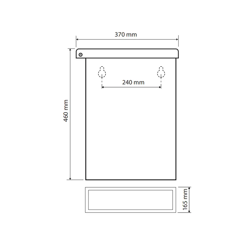 Tehnički crtež BEMETA Hotel kanta za otpatke 25 l mat 125115045 dimenzije 37 × 46 × 16.5 cm