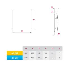 AWENTA PEH100 tehnicki crtez dimenzije