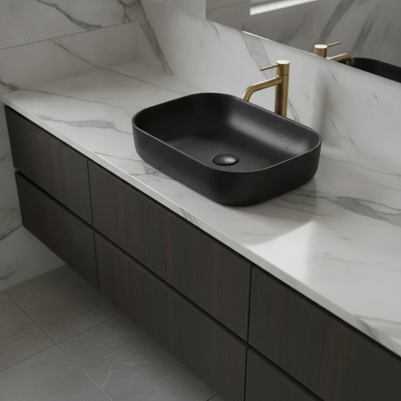 AXA DECUS LAVABO PRAVOUGAONI CRNI 8530007