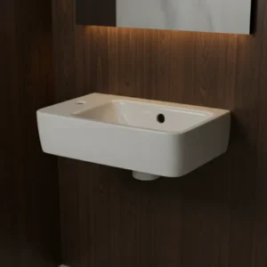 Geberit Selnova Compact mali zidni lavabo sa otvorom za slavinu levo 40 × 25 cm beli (501.518.00.1)