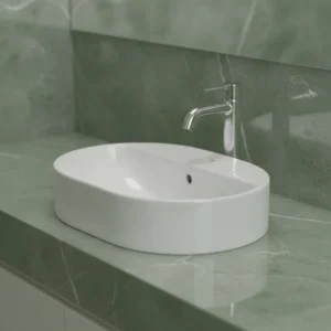 Geberit VariForm elipsasti nadgradni lavabo sa otvorom za slavinu 50 × 40 cm beli (500.775.01.2)