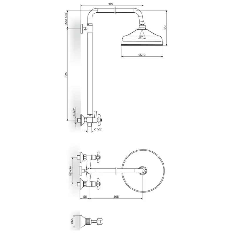 Rosan NB10251 dvoručna slavina za kadu Brontee