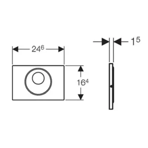 Tehnički crtež GEBERIT Sigma10 elektronske tipke 115.891.SN.5