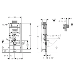 Tehnički crtež GEBERIT Duofix Omega 111.038.00.2 GEBERIT Duofix Omega 111.038.00.2 tehnički crtež