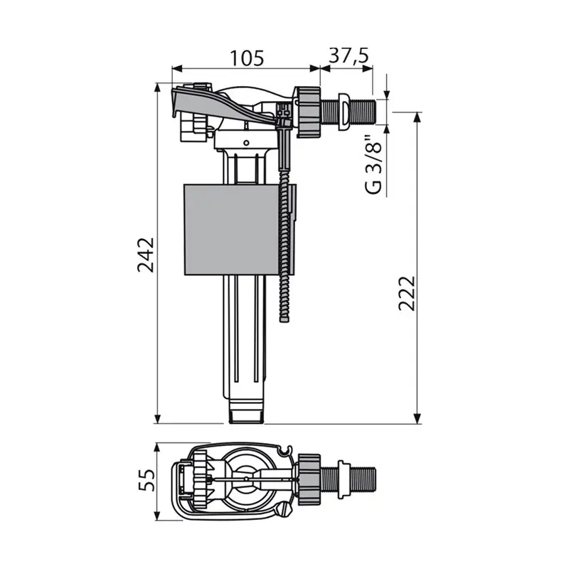 ALCA PLAST A160-3/8" tehnički crtež