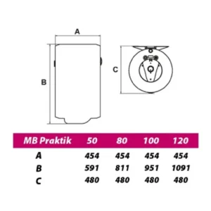 METALAC Hydra Praktik 50 l tehnički crtež