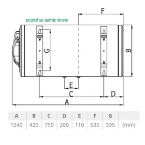 TERMORAD BT 120 l 124476 tehnički crtež