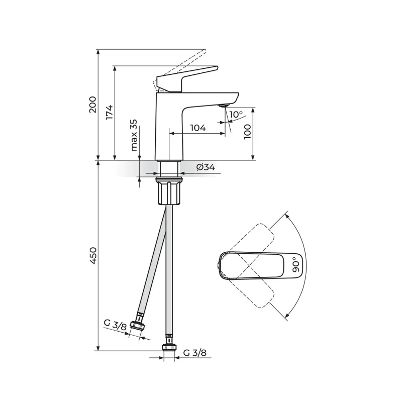 Rosan Stolz White slavina za lavabo (130101W) - Slika 3