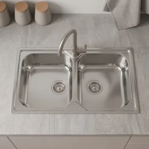 Metalac Nera Praktik 2D dvodelna inox sudopera 79x50 cm Ø90 187961