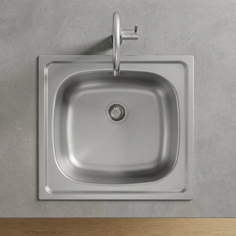 Metalac Quadro inox sudopera 46,5x43,5 cm mat Ø60 (049937) - Slika 2