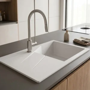 Metalac xLinea Plus granitna sudopera 78x50 cm bela 188624