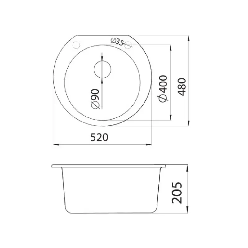 Metalac xOmega E520 granitna sudopera 52x48 cm bela 177003