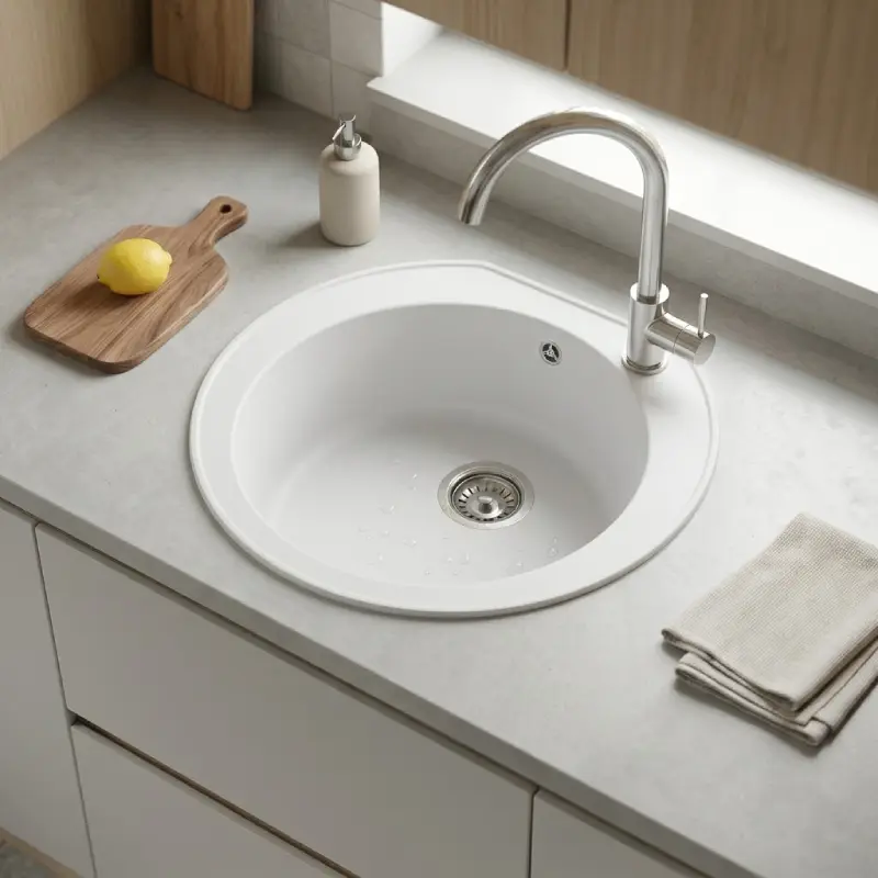 Metalac xOmega E520 granitna sudopera 52x48 cm bela (177003) - Slika 2