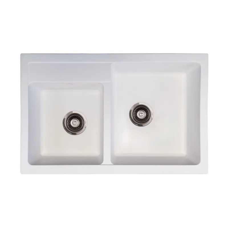 Metalac xQuadro Plus 2D granitna sudopera 78x50 cm bela (171008)
