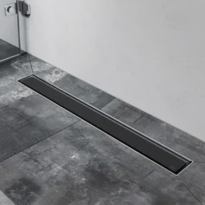 TECE Drainline staklena rešetka za tuš kanalicu satinirano crno staklo