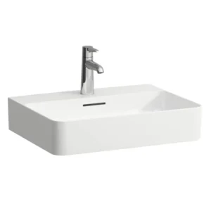LAUFEN VAL zidni lavabo 55 × 42 cm 10282 LAUFEN VAL 10282 beli zidni lavabo 55 × 42 cm sa centralnim otvorom za slavinu i prelivom