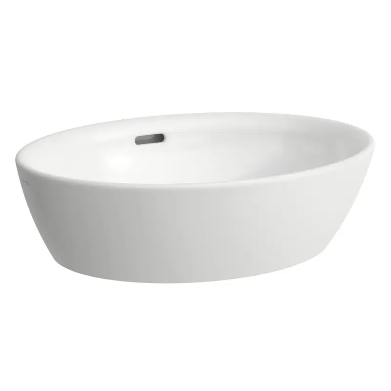 LAUFEN PRO 12964 beli ovalni nadgradni lavabo 52 × 39 cm bez otvora za slavinu sa prelivom