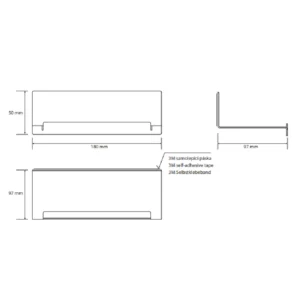 Bemeta NIVA polica za kupatilo 180 mm inox