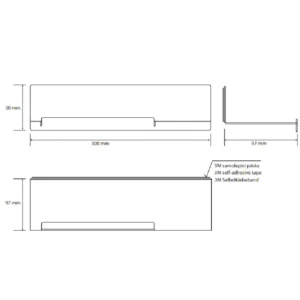 Bemeta NIVA polica za kupatilo 300 mm inox
